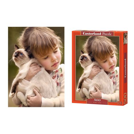 Puzzle Castorland 500el Prawdziwa miłość - dziewczynka z kotem - 2